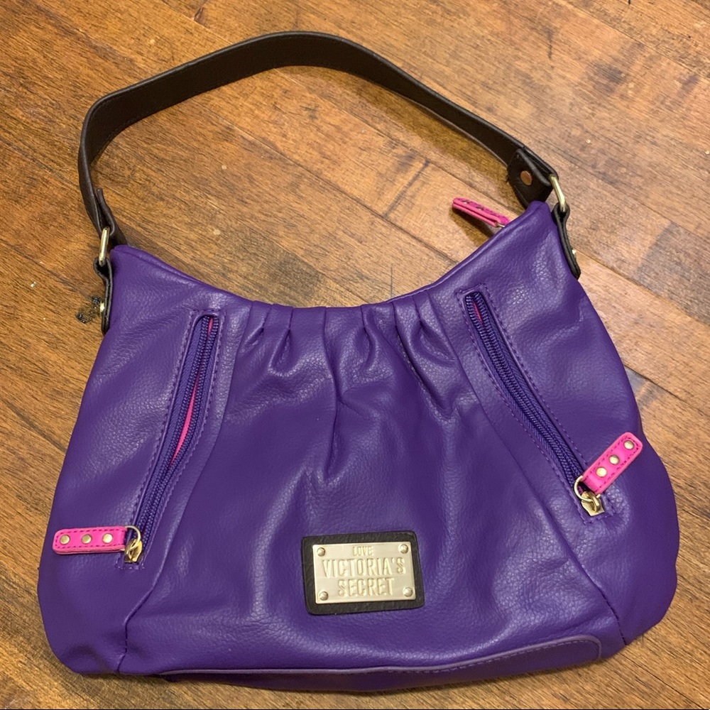 Victoria Secret Purple Purse with Pink Interior 💕